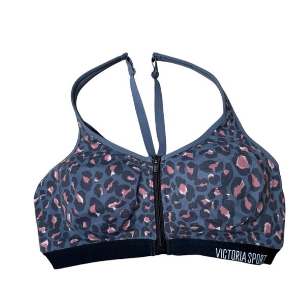 Victoria's Secret Other - Victoria's Secret Sport Bra Zipper Front Racerback Animal Print Size 34C